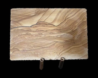 Wood-Grain Sandstone Art – Natural Stone Painting, Home Decor