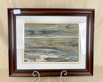 Natural Dali Marble Picture, Sliced Rock, Framed, Landscape view