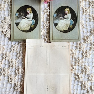 Vintage Miss Beresford Playing Cards & Notepad Set of 2 cards - 1940s Craft Ephemera