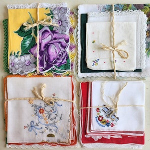 Vintage florals hankerchief, hankies, handkerchief, bundle. Choose which one would you like