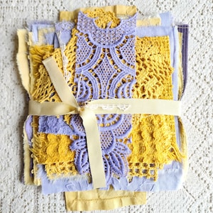 Quadrados de tecido vintage: Coleção de texturas tingidas à mão, 20x20 cm, conjunto de 9 peças