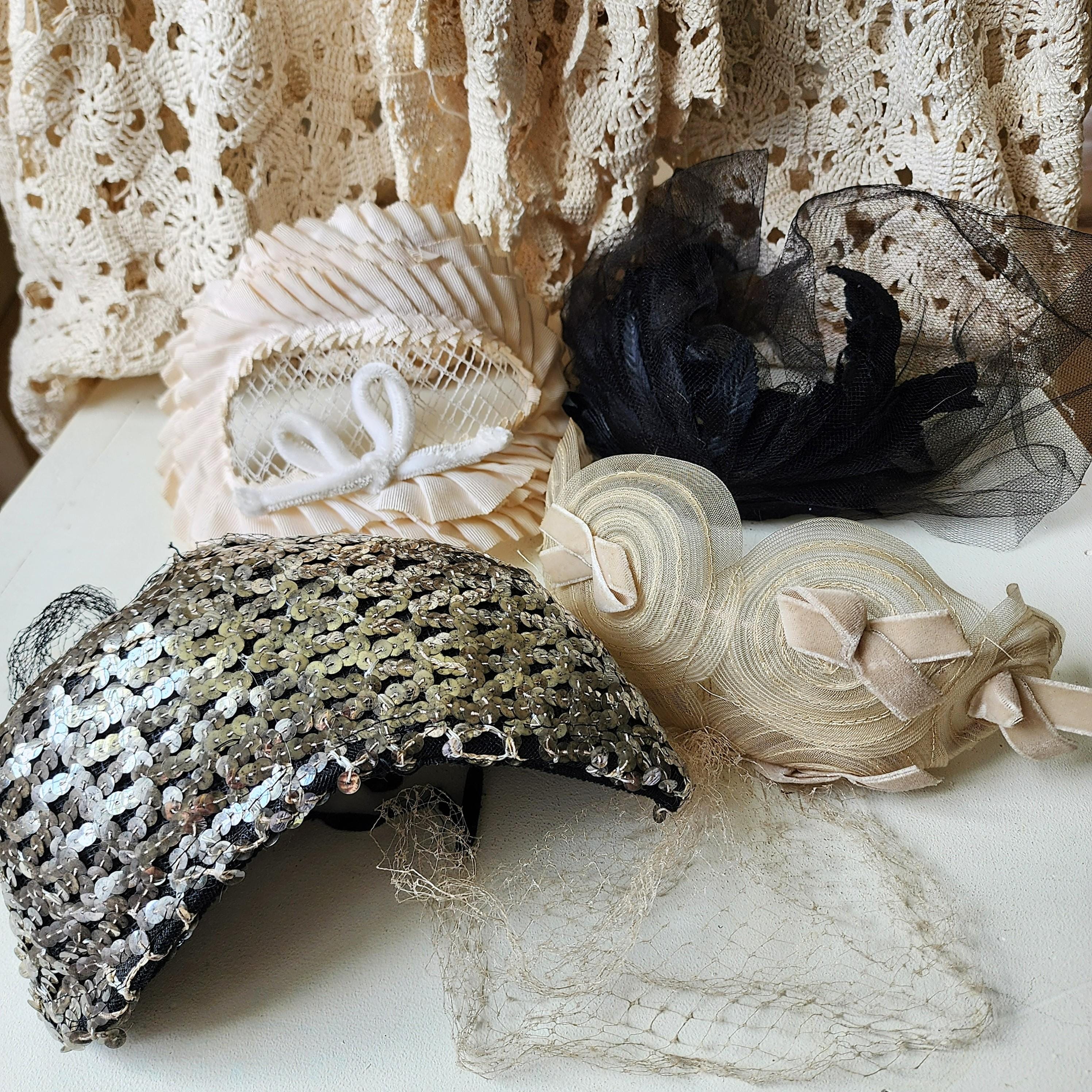 ✴︎Vintageヘッドドレス✴︎1950年代✴︎ 50s 白 ヘッドドレス ヘッドピース ボンネ ヴィンテージ