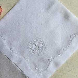 Vintage monogrammed hankerchief, letters sold separately, H and T image 4