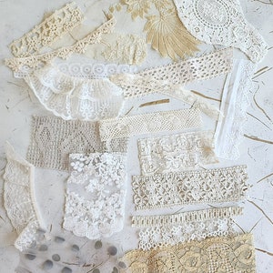 Vintage and some antique lace and trim grab bag. PLEASE READ description image 5