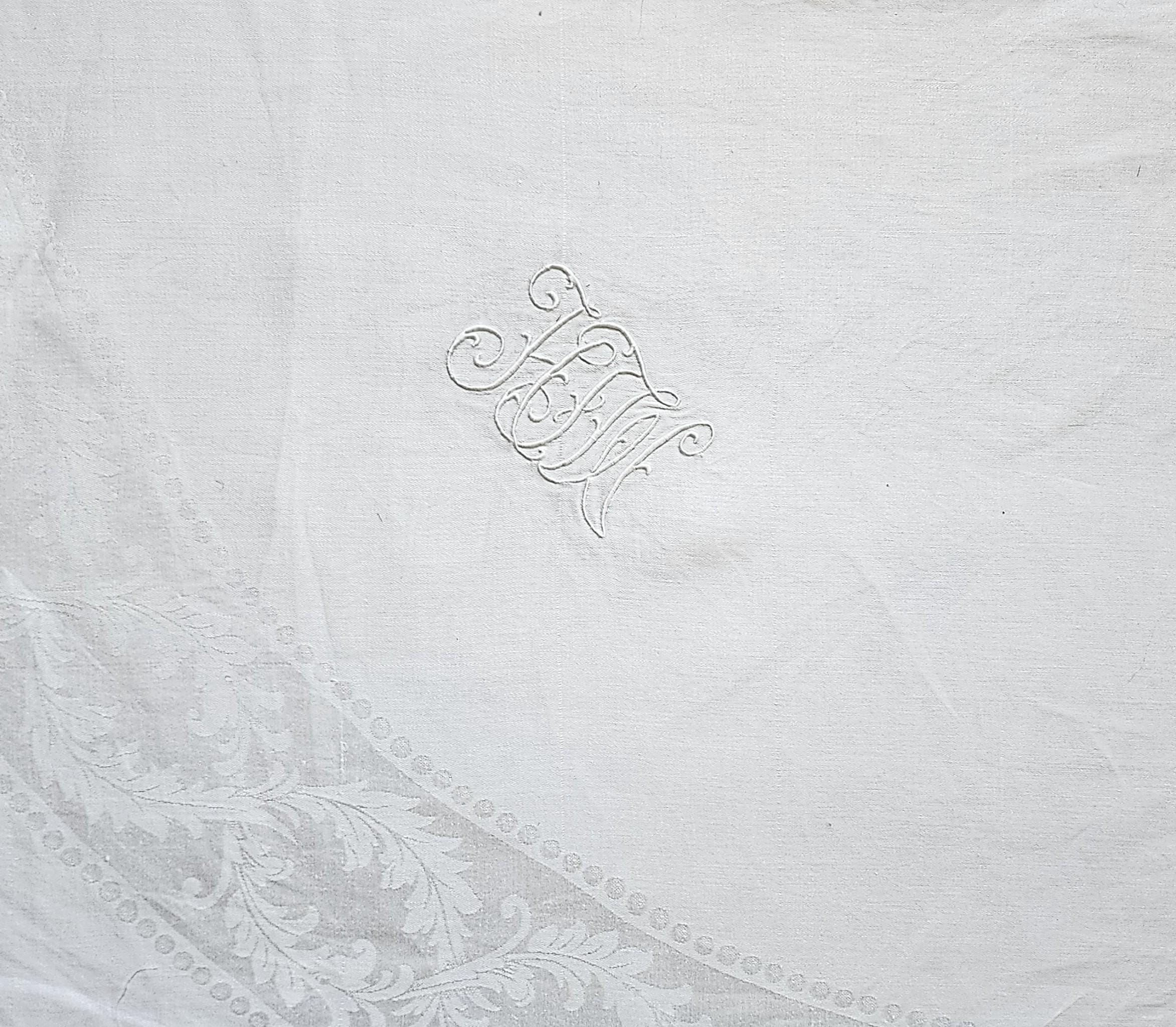 Antique Monogram Linen Sheet - Etsy