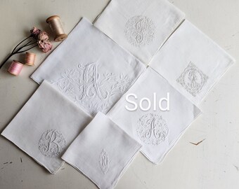 Vintage monogrammed hankerchief, letters sold separately