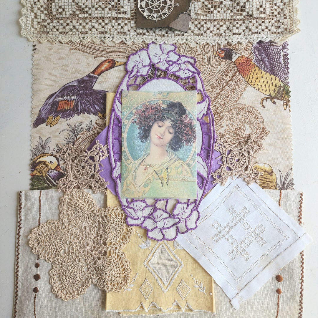 BIRDS One-of-a-kind Vintage Linen Craft Bundle - Etsy