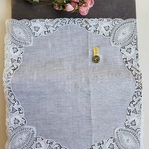 Vintage Lace Handkerchief: Swiss Made Wedding Bridal Gift