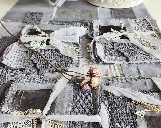 The Textured Collection VINTAGE GREY Vintage, Antique, Textured Fabric Collection Squares 8 by ...