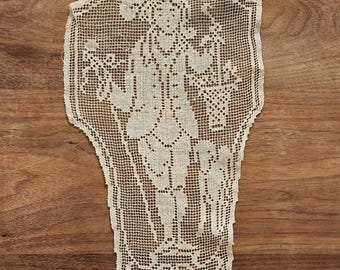 French Antique Filet Lace Bed Cover - Etsy