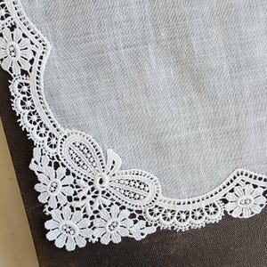 Vintage Lace Handkerchief: Swiss Made Wedding Bridal Gift