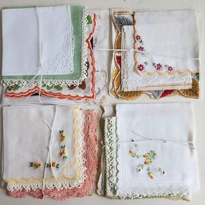 Vintage earthy color handkerchief, hankies bundle, bridesmades gifts, choose which one you would like