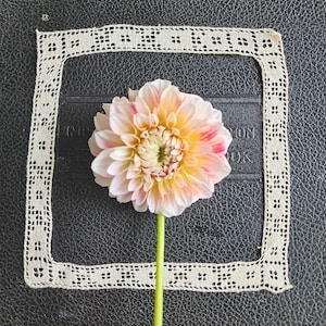 Antique handmade netted filet lace frame