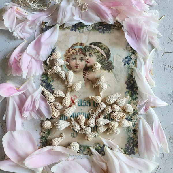 Victorian hand made pom poms. 100 years old