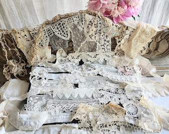 Vintage and some antique lace and trim grab bag. PLEASE READ description!!!