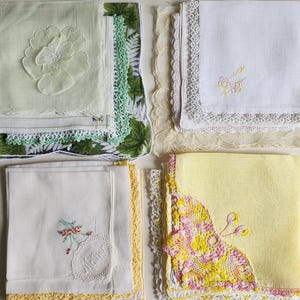 Vintage EARTHY color handkerchief, hankies bundle