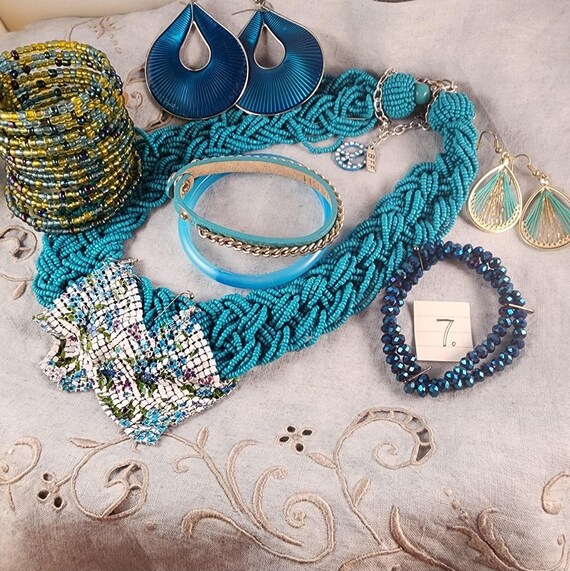 Lot De Bijoux Fantaisie Vintage - Occasion | Collection Bijoux Anciens | Boucles D'oreilles Colliers Bracelets