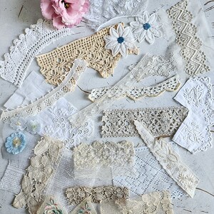 Vintage and some antique lace and trim grab bag. PLEASE READ description image 4