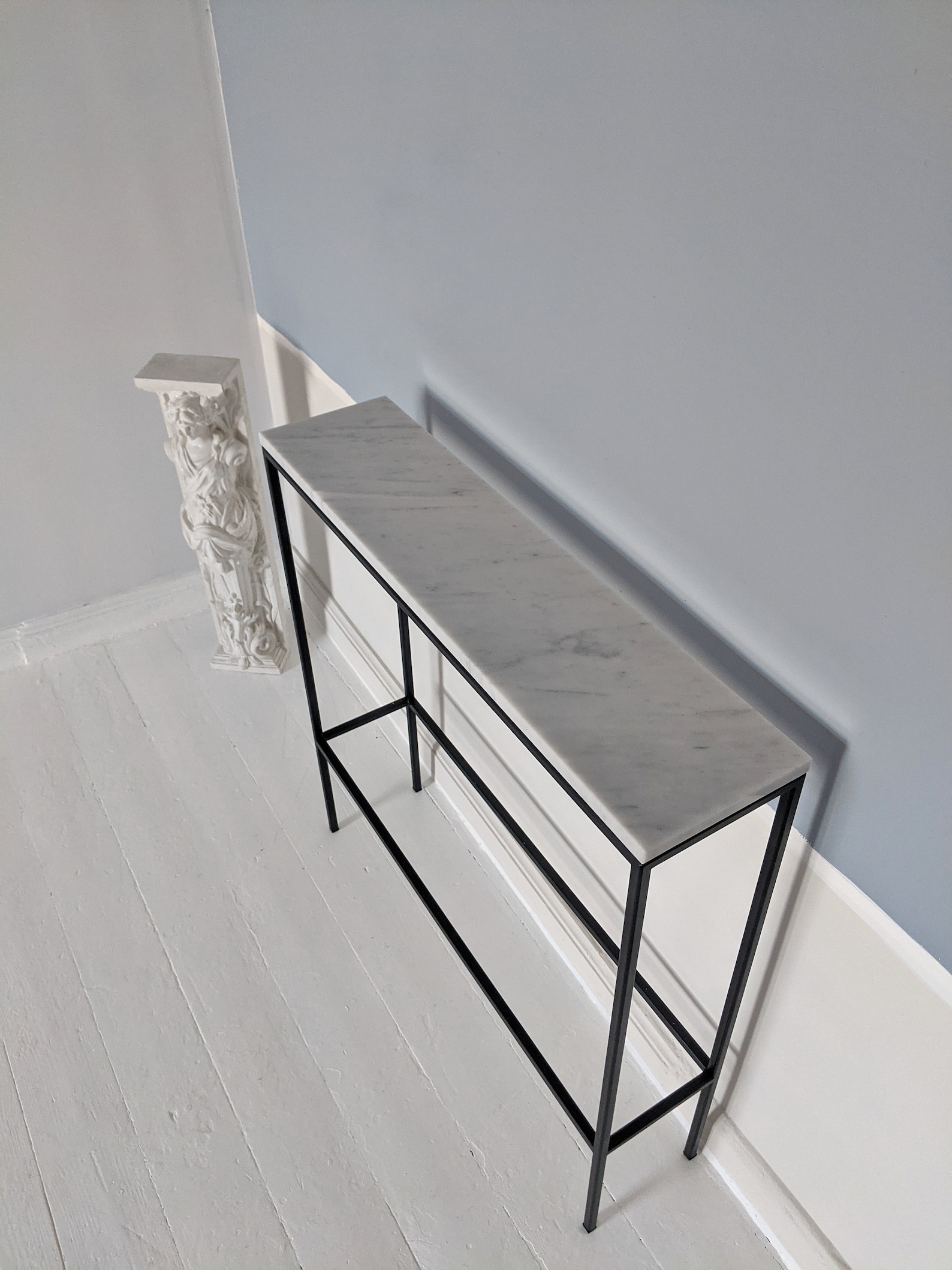 Marble Console Table Narrow Console table Marble Top Entry Etsy