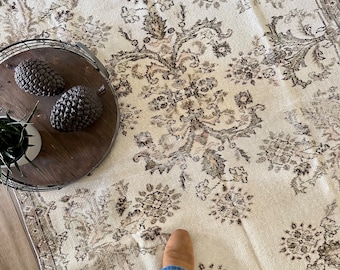 Moss vintage Turkish rug