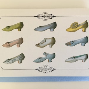 Carte vintage Chaussures, Carte de souhaits Chaussures, Carte Chaussures, Carte Mode, Carte Amie, Carte Soeur, Carte mère, Carte Merci
