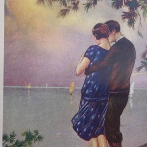 Carte Couple vintage, Carte amoureux vintage, Carte Anniversaire mariage, Carte St-Valentin, Carte Femme et Homme