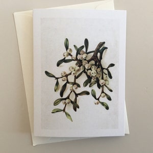 Vintage Mistletoe Mini Card, Holiday Card, Vintage Card, Retro Card, Professor Card, Teacher Card, Child Card, mother Card, Gift Tag