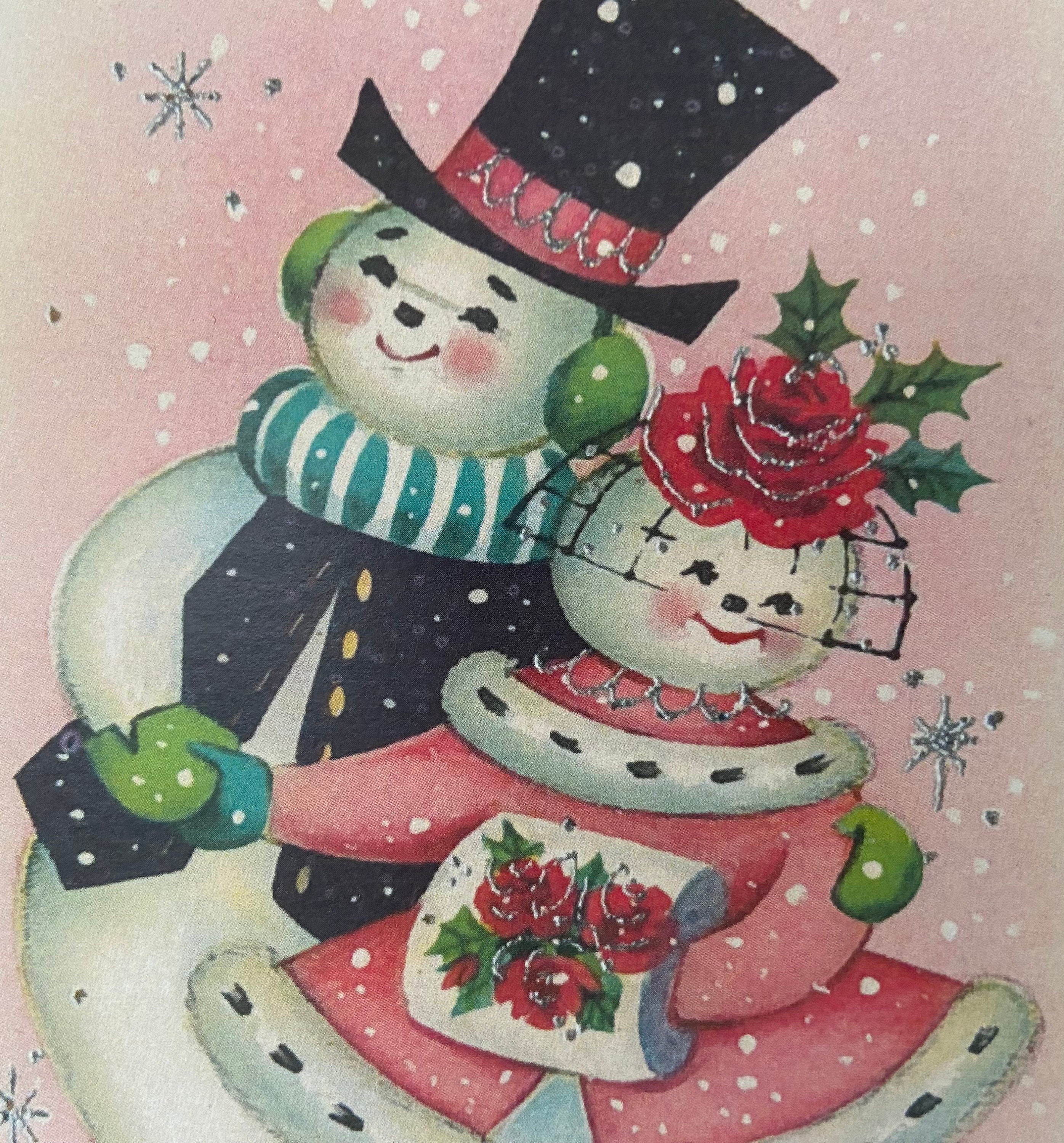 Magnifique Carte De Noël Scintillante Scène De Campagne Enneigée Pour