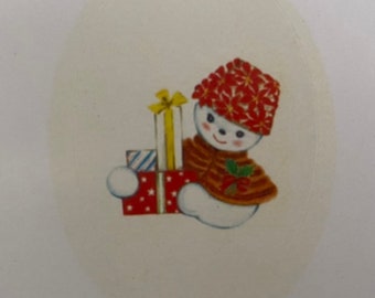 Vintage Snowwoman Stickers, Christmas, Holiday, Teacher, Winter, Animal, Family, Planner, Agenda, gift tag, snowman, poinsettia hat seal