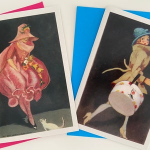 UNE SEULE CARTE, Collection Demoiselles, mode, Vintage, rétro, Femme, amie, Fille, Soeur, Bonne fête, joyeux anniversaire, souhaits, voeux