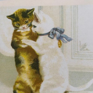 Carte Couple chats amoureux dansant, Carte Amour vintage, Anniversaire mariage, Carte St-Valentin, Amour, Carte ancienne, Cours Danse, Tango