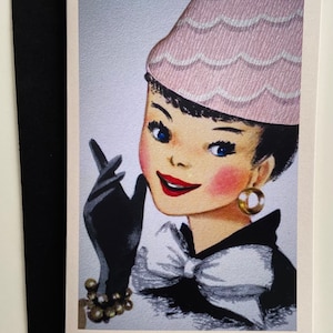Carte Femme élégante, bonne fête, souhaits, Professeur, Rétro, joyeux Anniversaire, Soeur, Amie, Merci, Audrey Hepburn, féminine, chic, BFF