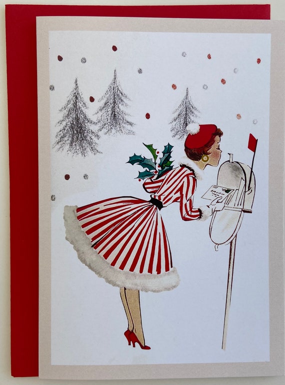 Carte De Noël Artistique Femme Noire – Carte De Voeux De Noël