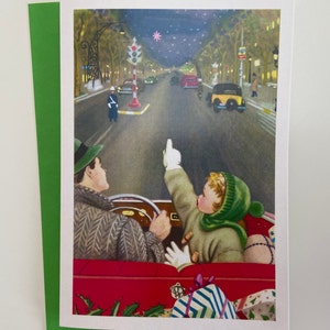 Carte de Noël Papa et fiston, Carte des Fêtes, Carte Vintage, Carte Retro, Carte Voiture, Carte Mari, Carte Famille, Carte cadeaux