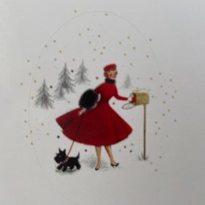 Collants de Noël Rétro, Étiquettes Vintage, Fêtes, Hiver, professeur, agenda, calendrier, planner, Femme manchon, scottish terrier, scottie