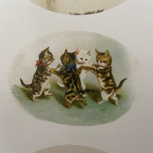 Collants chats vintage mix, Étiquettes cadeaux, Autocollants Retro, professeur, Agenda, Vélo, Enfants, chatons, sticker, Tricycle