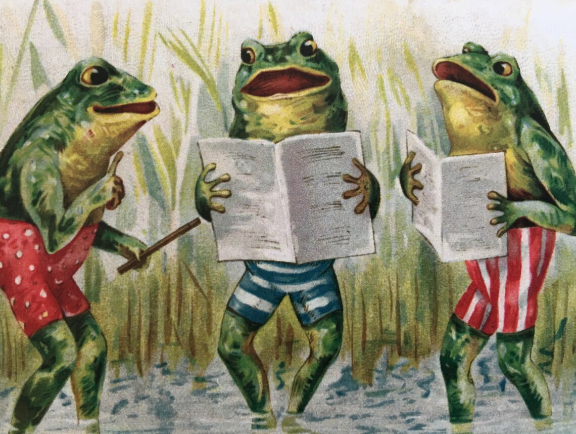 Singing Frogs Card Choral Card Singing Card Greeting Card Etsy