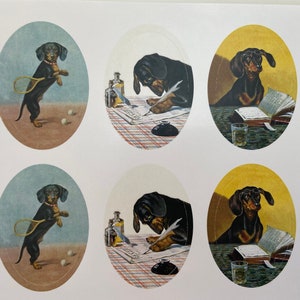 Vintage Dachshund Stickers, Tennis, Teacher Stickers, Diary Stickers, Writer, Family, Calendar, stationery, wiener dog, Author, Reader
