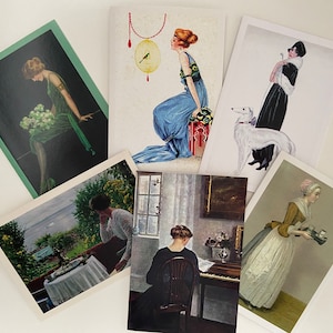 UNE AU CHOIX, Cartes Femmes Classiques, piano, pianiste, Holsoe, Vintage, Chilton, rétro, vintage, Lévrier, Féminine, Mère, Soeur, Merci