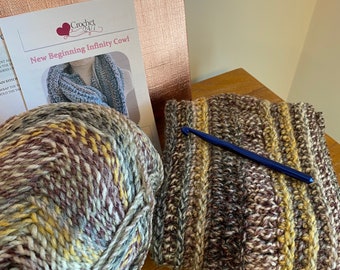 Kit Crochet New Beginning Infinity Scarf Cowl Kit | Easy Pattern ...
