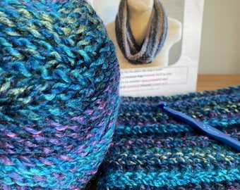 Kit Crochet New Beginning Infinity Scarf Cowl Kit | Easy Pattern ...