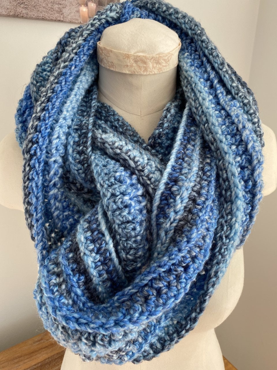 Crochet Pattern Infinity Cowl Scarf Easy Beginner Pattern | Etsy