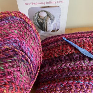 Kit Crochet New Beginning Infinity Scarf Cowl Kit | Easy Pattern ...