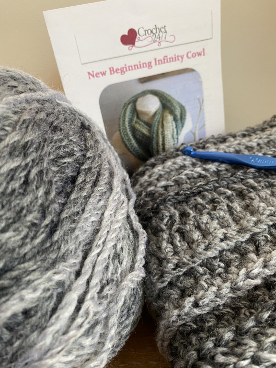 Kit Crochet New Beginning Infinity Scarf Cowl Kit | Easy Pattern ...