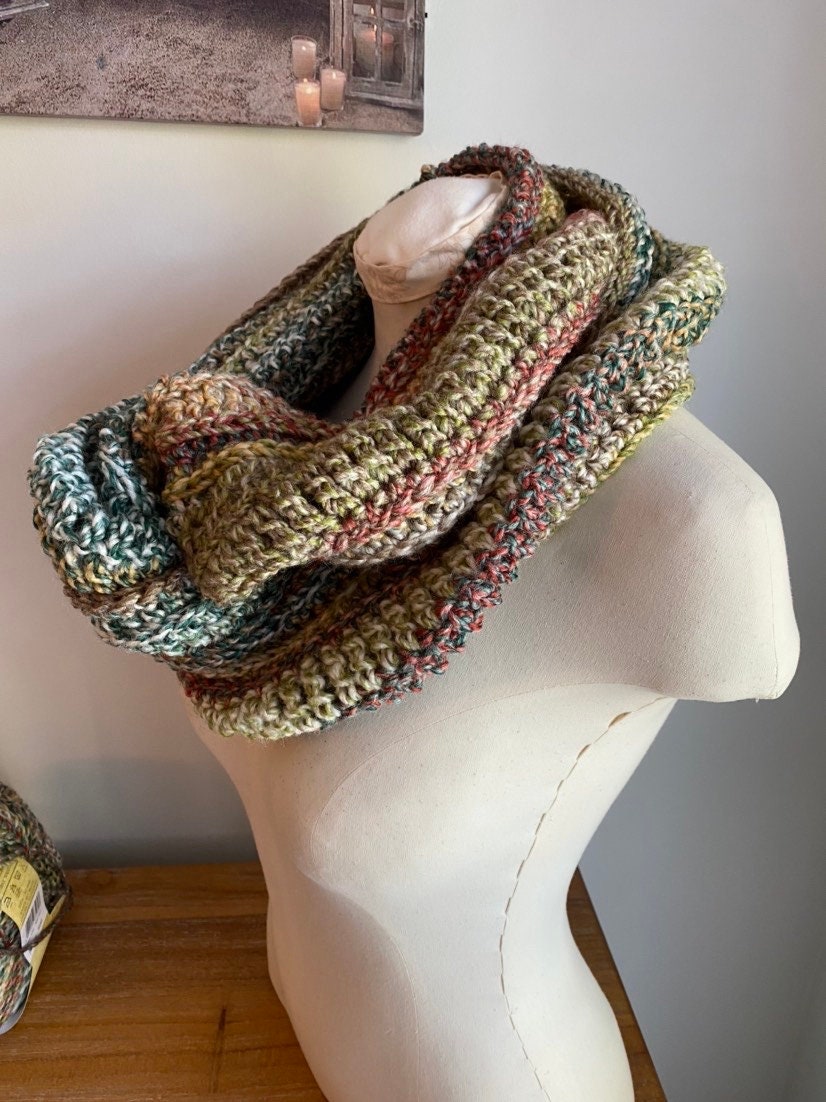 Kit Crochet Easy Pattern Cowl Infinity Circle Scarf Kit - New Beginning ...