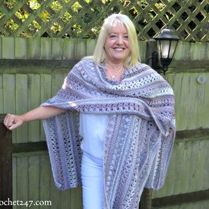 Crochet Pattern Ruana Shawl Wrap Blanket Poncho | Ocean Kiss Autumn Ruana | Blanket Poncho Pattern| Crochet Wrap Cape Cardigan Ruana