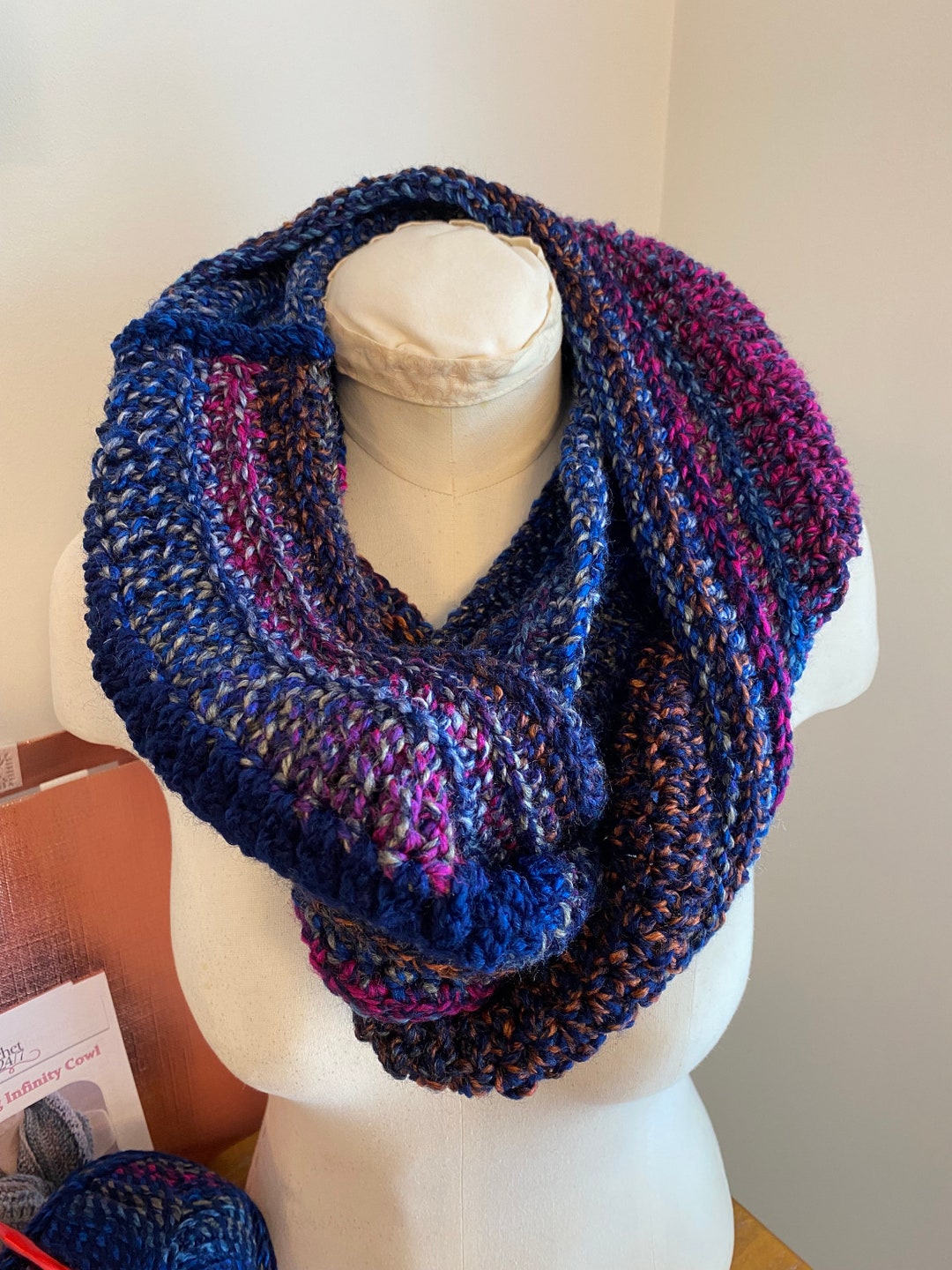 Kit Crochet New Beginning Infinity Scarf Cowl Kit | Easy Pattern ...