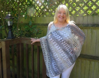 Crochet Poncho Pattern: Lightweight Summer Beach Cover-Up (Digital Download)