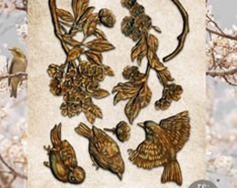 Free Shipping! Prima Marketing Redesign Aviary Re-Design Decor Mould 647476