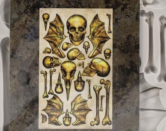 Free Shipping! Prima Marketing  Finnabair Wings & Bones Decor Mould 968625